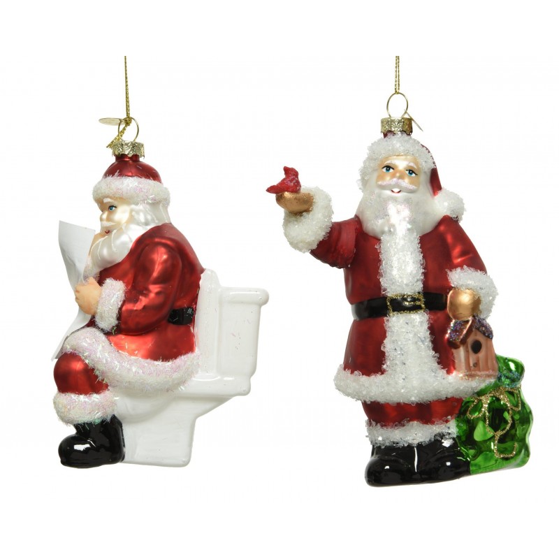 Zawieszka na choinke Święty Mikołaj na toalecie - 1