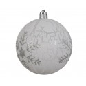 Bombka dekoracyjna przeźroczysta w płatki śniegu z brokatu 8cm - 3