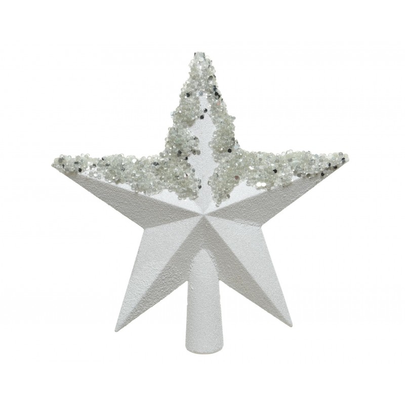 Czubek gwiazda na choinkę betlejemska biała zdobiona choinkowa - 1