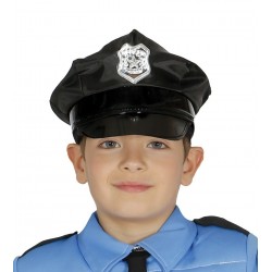 Czapka policjanta czarna z odznaką dla dzieci