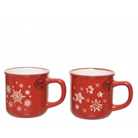 Czerwony kubek ceramiczny świąteczny do ciepłych napojów - 1