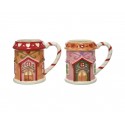 Kubek ceramiczny Bożonarodzeniowy domek z piernika cukrowa laska - 1