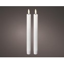 Długie Świeczki led timer  woskowe białe 24cm 2szt - 2