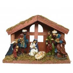 Szopka bożonarodzeniowa z figurkami Trzech Króli