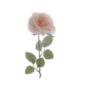 Róża welurowa opruszona śniegiem pudrowy róż 45cm - 1