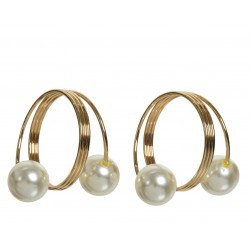 Obrączki na serwetki złote pierścienie z perłą