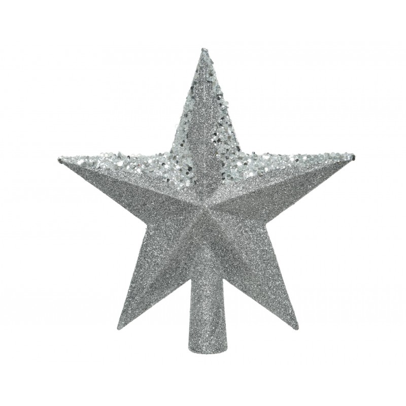 Czubek gwiazda na choinkę betlejemska srebrna z brokatem choinkowa - 1