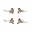 Piankowe ptaszki brokatowe z piórami na klipsie - 1