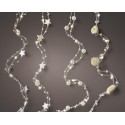 Girlanda led róże perły gwiazdki srebrne i perłowe 190cm - 2