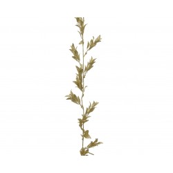 Girlanda dekoracyjna liście brokatowa jasne złoto