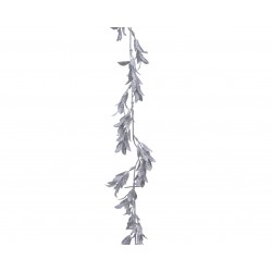 Girlanda plastikowa liście brokat srebrne ozdobne