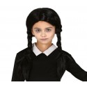 Peruka dziecięca czarne warkoczyki Wednesday Addams - 1