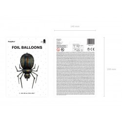 Balon foliowy pająk czarny 60x100cm - 8