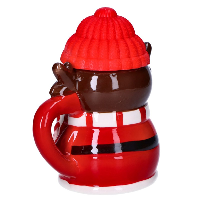 Kubek ceramiczny świąteczny z pokrywką Mikołaj Renifer Bałwan - 14