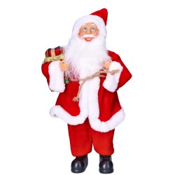 Święty Mikołaj z prezentem stojący dekoracyjny