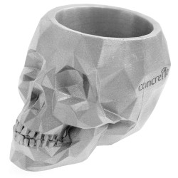 Doniczka czaszka 21x15x15cm srebrna