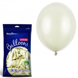 Balony strong 27cm metaliczne Light Cream kremowe 100szt - 1