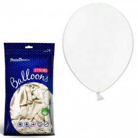 Balony lateksowe strong 27cm pastelowe białe 100szt - 1