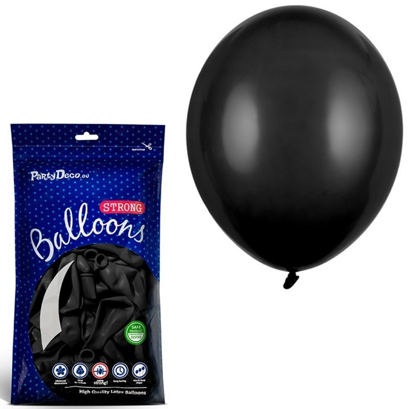 Balony lateksowe na hel pastelowe czarne 100szt - 1