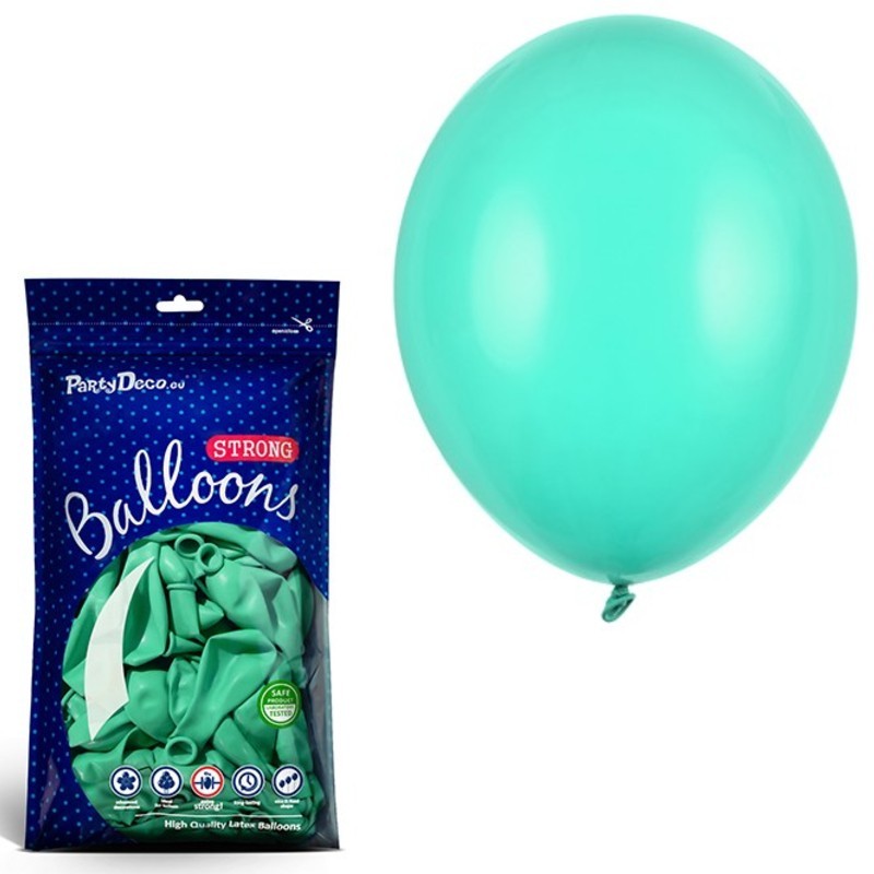 Balony lateksowe strong 27cm pastelowe miętowe zielone 100szt - 1