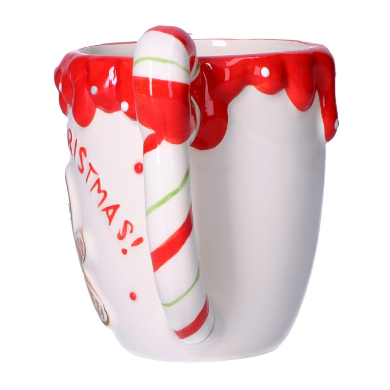 Kubek ceramiczny świąteczny na kawę Merry Christmas z piernikiem pierniczkiem - 5