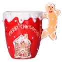 Kubek ceramiczny świąteczny na kawę Merry Christmas z piernikiem pierniczkiem - 11