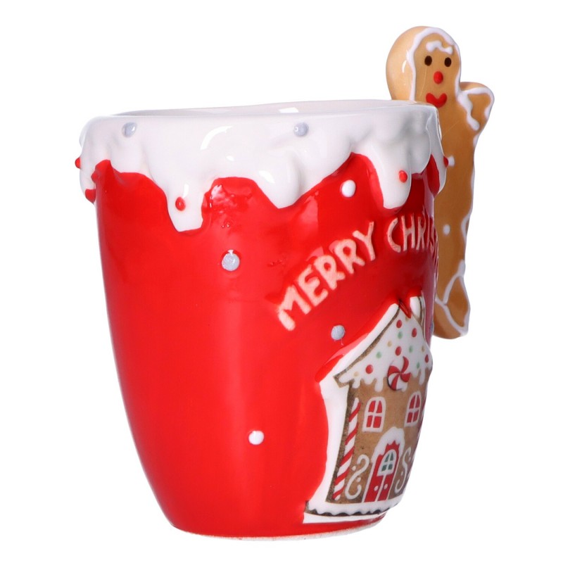 Kubek ceramiczny świąteczny na kawę Merry Christmas z piernikiem pierniczkiem - 18