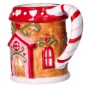 Kubek ceramiczny Bożonarodzeniowy domek z piernika cukrowa laska - 4
