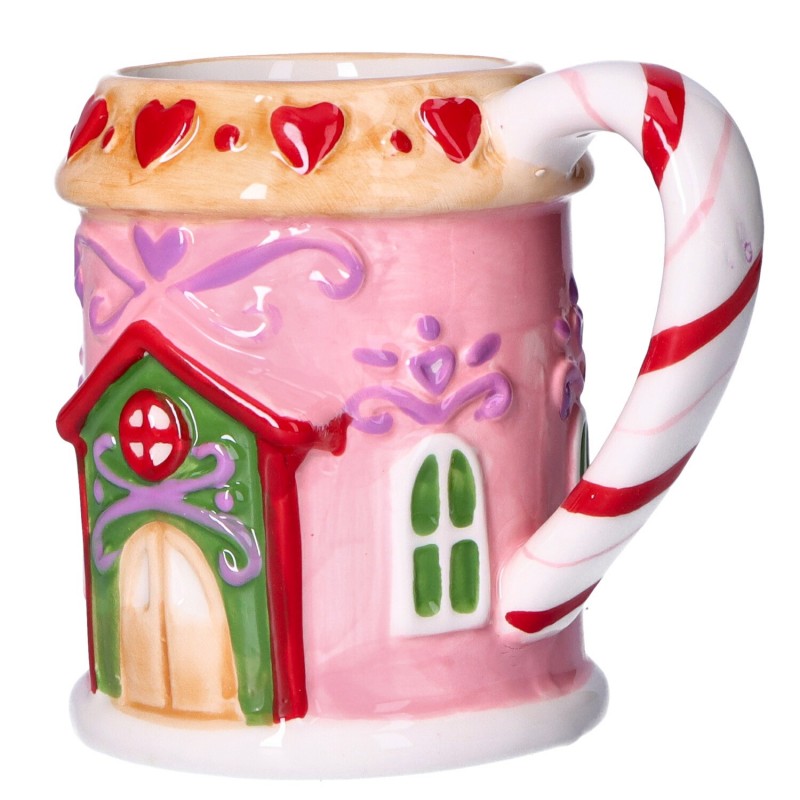 Kubek ceramiczny Bożonarodzeniowy domek z piernika cukrowa laska - 10