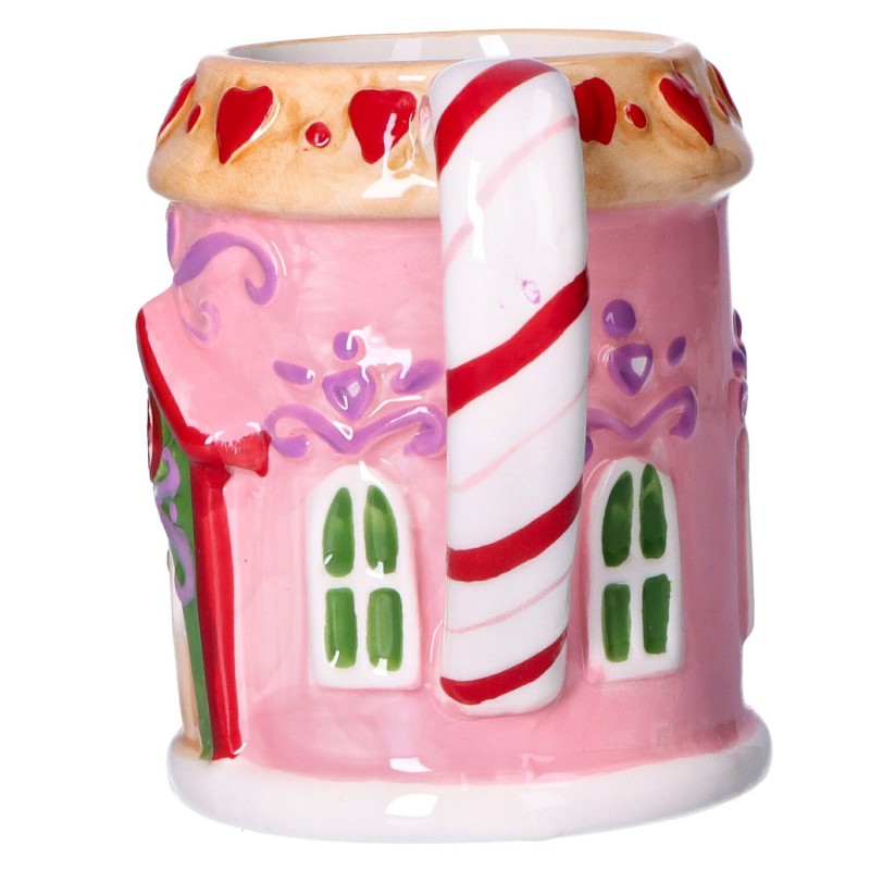 Kubek ceramiczny Bożonarodzeniowy domek z piernika cukrowa laska - 11