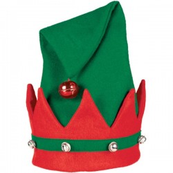 Czapka świąteczna Elfa z dzwonkiem dzwoneczkami