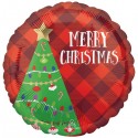 Czerwony balon świąteczny z choinką Merry Christmas - 1