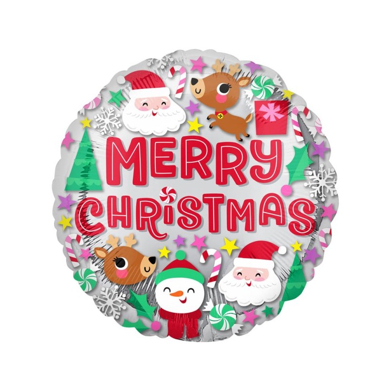 Balon foliowy świąteczny Mikołaj Renifer Merry Christmas - 1