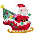 Balon foliowy świąteczny Mikołaj w saniach z choinką - 1