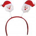 Opaska na głowę czerwona świąteczna mikołaje na sprężynkach - 1