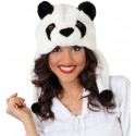 Biała słodka czapka maska miś panda z uszami uszkami - 1