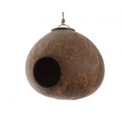Karmnik z łupiny kokosa domek dla ptaków budka