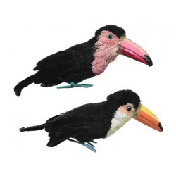 Tukan egzotyczny ptak duży czarny ozdoba 12x8x36cm - 1