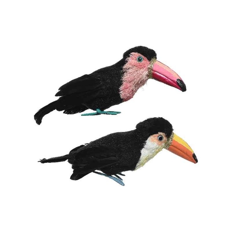 Tukan egzotyczny ptak duży czarny ozdoba 12x8x36cm - 1