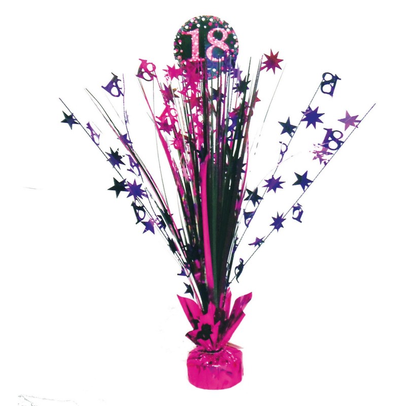 Dekoracja na stół na 18 urodziny różowa urodzinowa - 1