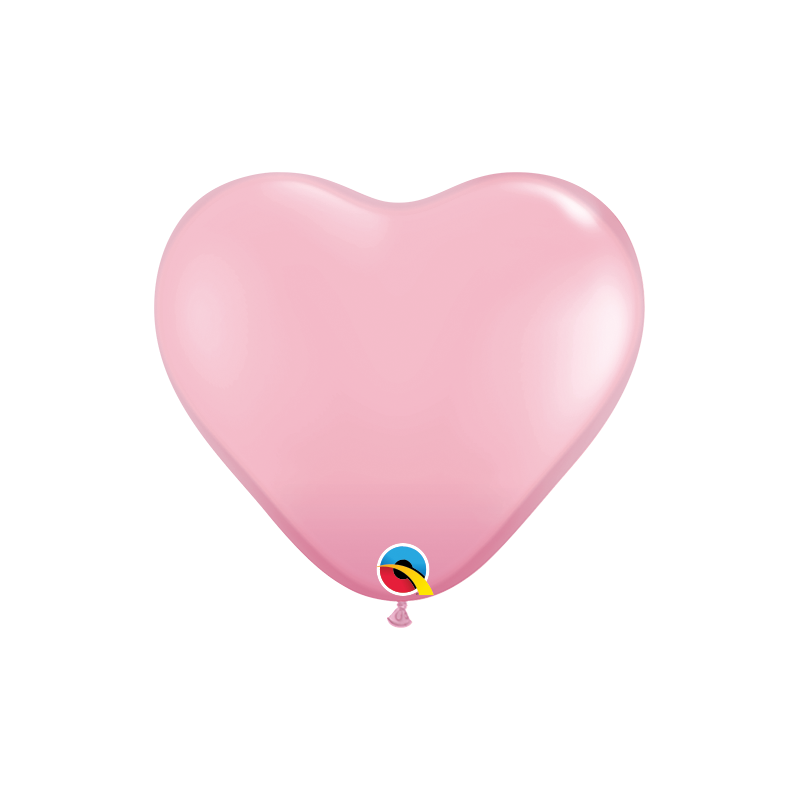 Balon 6 serce jasny róż pastel 10 szt. - 1