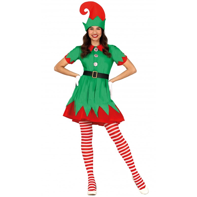 Strój świątecznych dla kobiety Pani Elf Przebranie Elfa czapka - 1