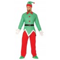 Strój dla dorosłych świąteczny czerwono - zielony Elf - 1