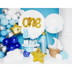 Girlanda balonowa niebieski srebrny dekoracja DIY - 4