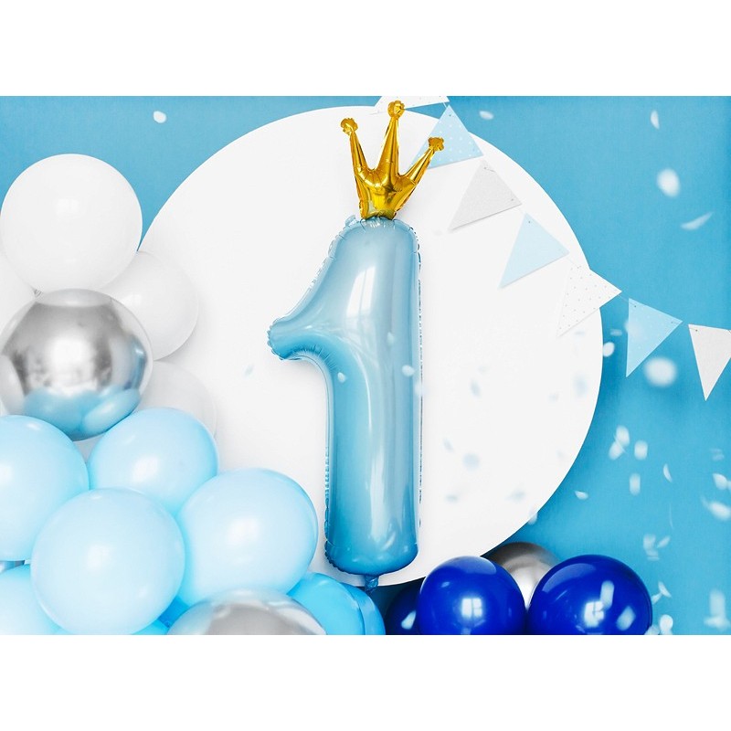 Girlanda balonowa niebieski srebrny dekoracja DIY - 6