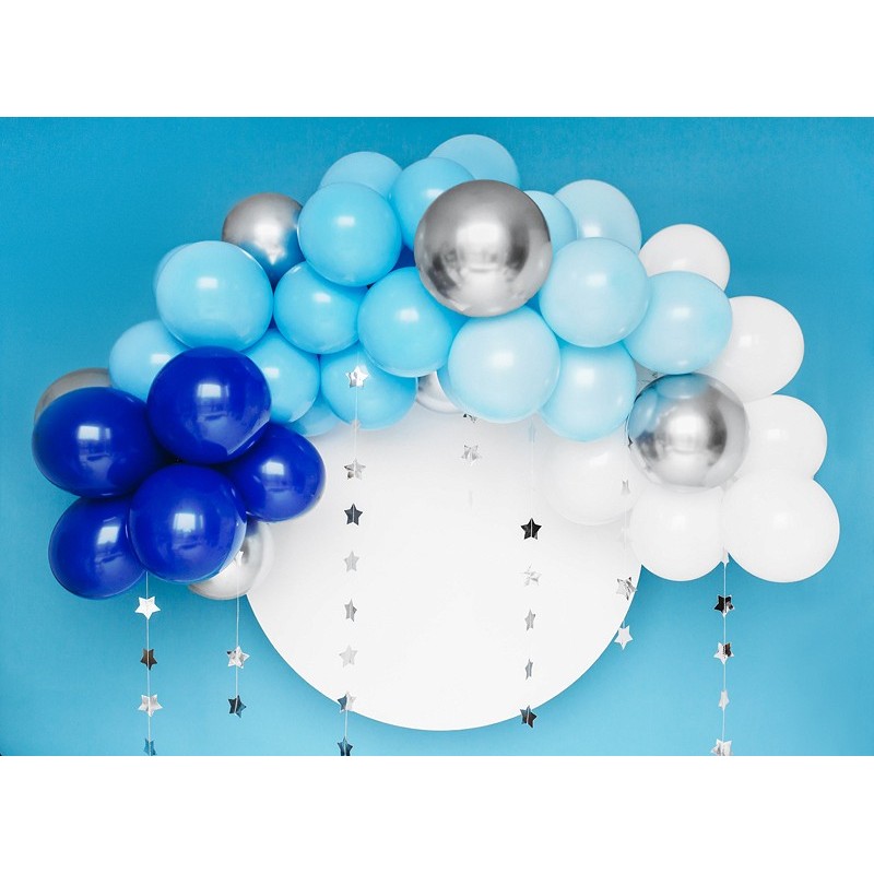 Girlanda balonowa niebieski srebrny dekoracja DIY - 7
