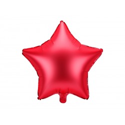 Balon foliowy gwiazdka czerwona satynowa na hel