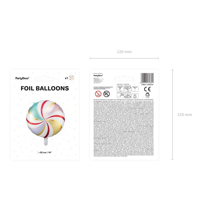 Balon foliowy na świętaCukierek mix 35cm - 5
