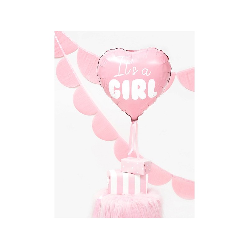 Balon foliowy serce jasno różowe gender reveal - 2