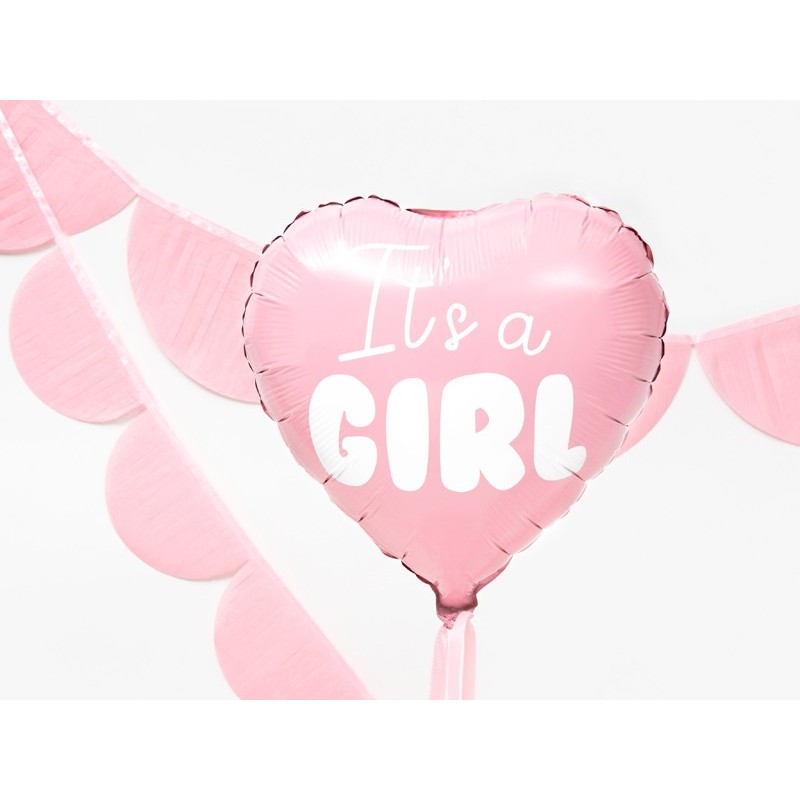 Balon foliowy serce jasno różowe gender reveal - 4
